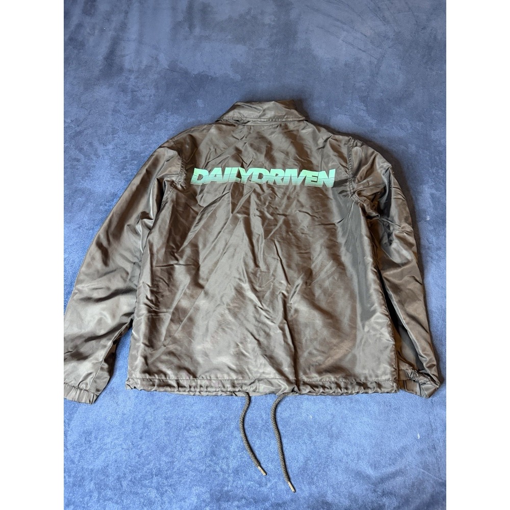Daily Driven Windbreaker Racing Jacket Mens Large Black Coach Snap Front